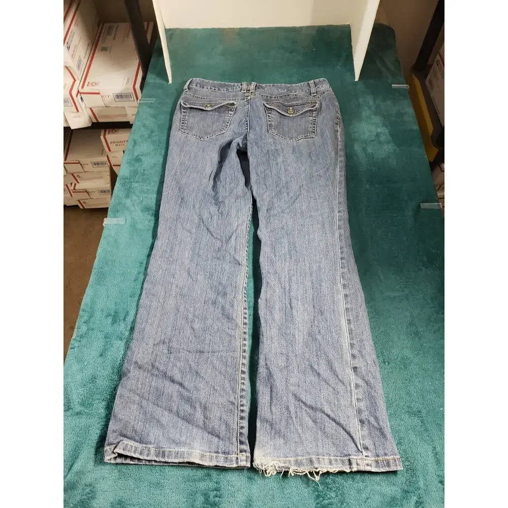 Ann Taylor Jeans Size 8 Petite Women Blue Pants Denim Stretch Mid Rise Wide Leg